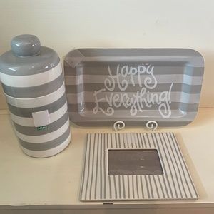 Happy Everything Cookie Jar, Picture Frame, Plate, and Velcro attachments